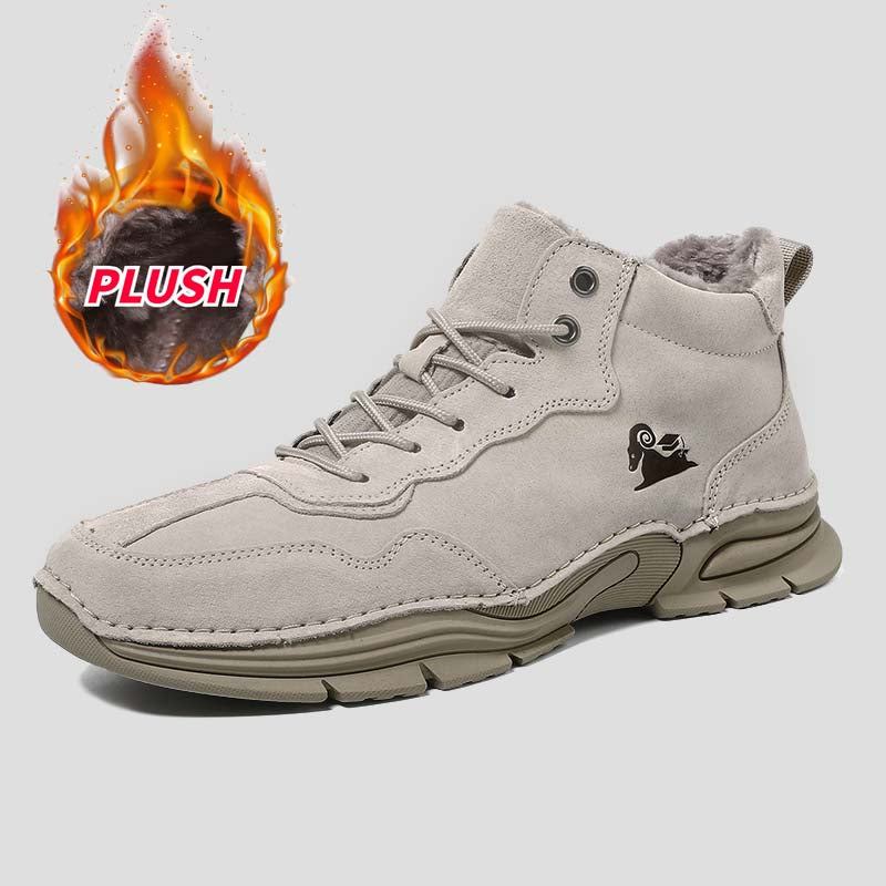 DBECK Men  Casual High Top Shoes Suede Hiking Lace-Up Boots Beige US12/EU46 NEW‎ Dbeck Men main image 2